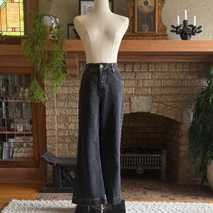 Pilcro Black Wide Leg Cropped Jeans